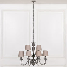 Load image into Gallery viewer, French Grey Shaded Chandelier - www.proven-salle.com