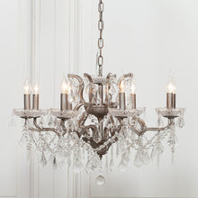 Load image into Gallery viewer, Eloise Antique Silver Clear Glass Chandelier - 8 Arms