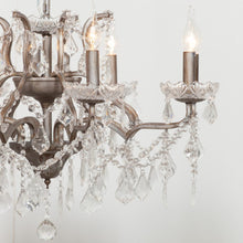 Load image into Gallery viewer, Eloise Antique Silver Clear Glass Chandelier - 8 Arms