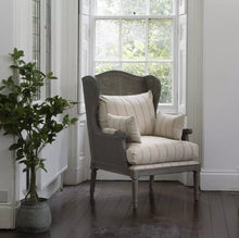 Load image into Gallery viewer, Rattan Wingback - Taupe and Red