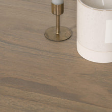 Load image into Gallery viewer, A handcrafted 150cm round dining table made from solid hardwood, finished in a dark rustic wash and featuring an intricately hand-carved pedestal base with acorn detailing.