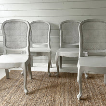 Load image into Gallery viewer, Set of 4 India Jane Cane-Back Dining Chairs - Paris Grey - www.proven-salle.com