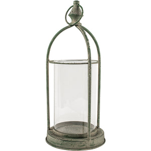 Garden Hurricane Lantern - Antique Green