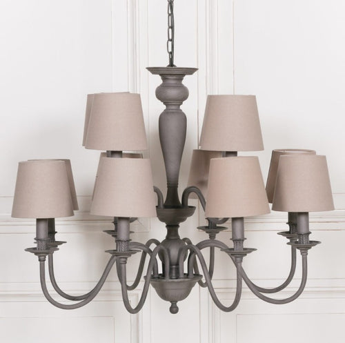 French Grey Shaded Chandelier - www.proven-salle.com