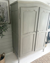 Load image into Gallery viewer, French Louis XV Style Oak 2 Door Armoire - French Linen (Taupe)