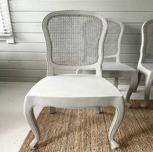 Set of 4 India Jane Cane-Back Dining Chairs - Paris Grey - www.proven-salle.com