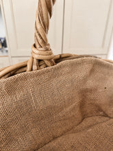 Load image into Gallery viewer, Rustic Wicker Basket with Natural Hessian Lining