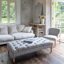 Load image into Gallery viewer, Ottoman - Ticking Stripe Blue