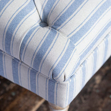 Load image into Gallery viewer, Ottoman - Ticking Stripe Blue