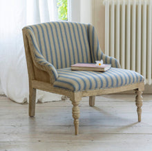 Load image into Gallery viewer, Antoinette Petite Armchair - Ticking Stripe Blue