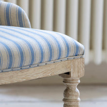 Load image into Gallery viewer, Antoinette Petite Armchair - Ticking Stripe Blue