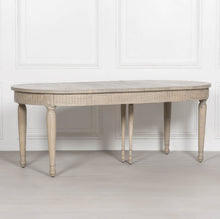 Load image into Gallery viewer, Rustic style oval extendable dining  table that can seat up to 6 people. 200cm when extended. 100cm when not.