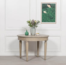 Load image into Gallery viewer, Rustic style oval extendable dining  table that can seat up to 6 people. 200cm when extended. 100cm when not.