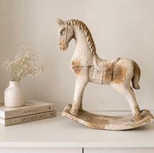 Load image into Gallery viewer, White decorative rocking horse made from industrial ceramic
