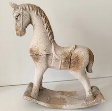Load image into Gallery viewer, White decorative rocking horse made from industrial ceramic