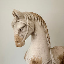 Load image into Gallery viewer, White decorative rocking horse made from industrial ceramic