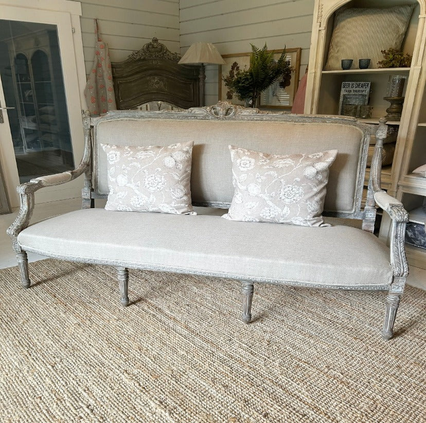 French Vintage 3-Seater Sofa - Natural - www.proven-salle.com