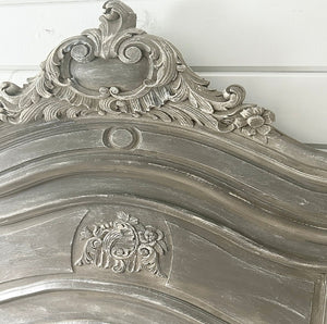 Antique French Trumeau Mirror With Crest - Taupe - www.proven-slle.com