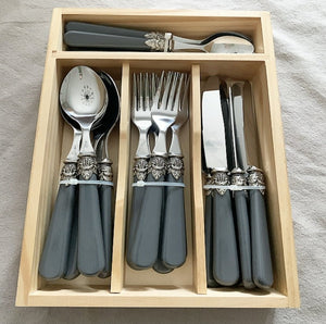 24 Piece Royal Clasp Cutlery Set - Grey-www.proven-salle.com