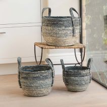 Load image into Gallery viewer, Set of 3 Baskets - Shades of Blue-www.proven-salle.com