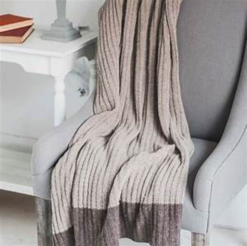 Wool Rich Cable Throw - Brown-www.proven-salle.com