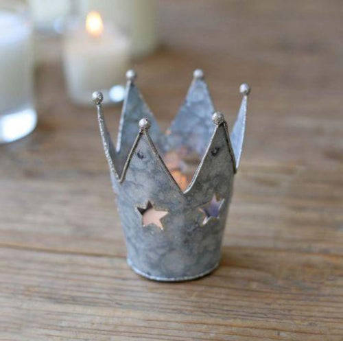 Pair of Tin Star Crown Tea Light Holders-www.proven-salle.com