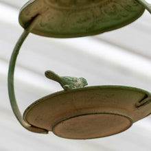 Load image into Gallery viewer, Hanging Metal Bird Feeder - Antique Green