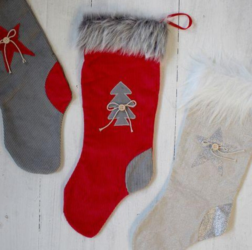 Fabric Christmas Stocking - Red-www.proven-salle.com