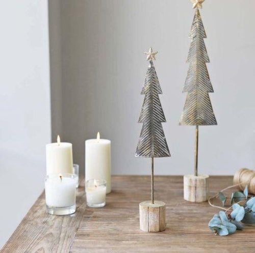 Nordic Style Tin and Wooden Christmas Tree - Small-www.proven-salle.com