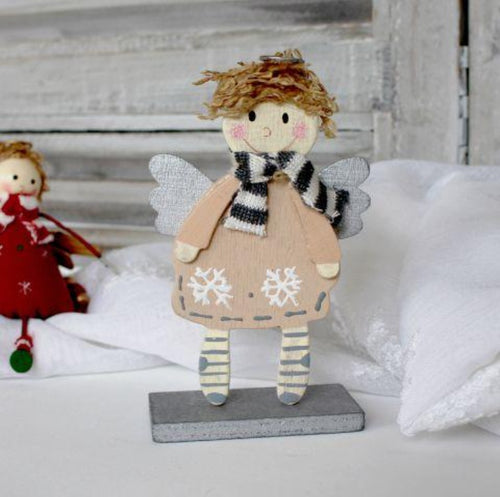 Set of 4 Standing Wooden Angels-www.proven-salle.com