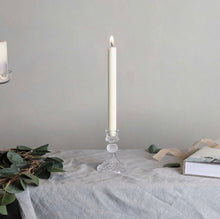 Load image into Gallery viewer, Pair of Clear Glass Candlestick Holders - www.proven-salle.com