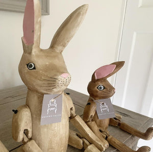 Vintage Style Wooden Hare (Various Sizes) - Brown-www.proven-salle.com